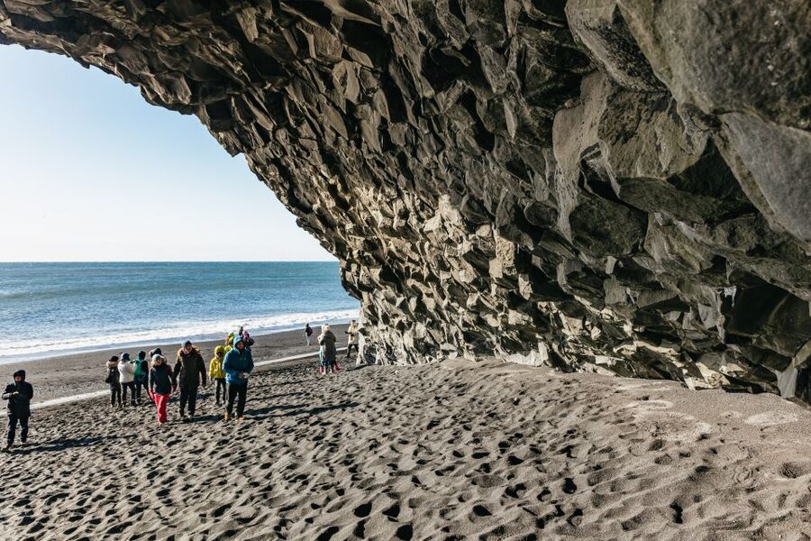 From Reykjavik: South Coast & Glacier Hike - Reynisfjara black sand: basalt columns, puffins, and the sneaker-wave warning