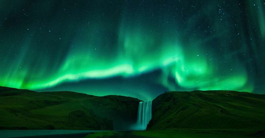 Iceland: South Coast and Northern Lights Tour - Skógafoss: power first, then viewpoint steps