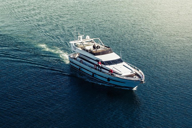 Northern Lights Yacht Cruise - Your route: Harpa from the water, Viðey’s Imagine Peace Tower, then Faxaflói Bay