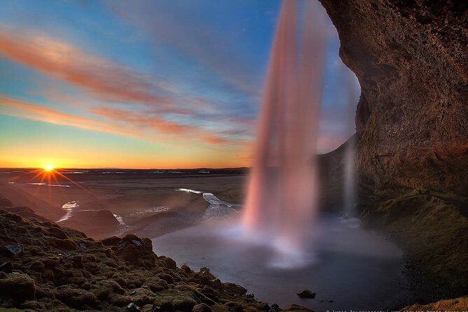 Private South Coast Tour with Katla Ice Cave - Skógafoss stairs and the lupine moment you might not expect