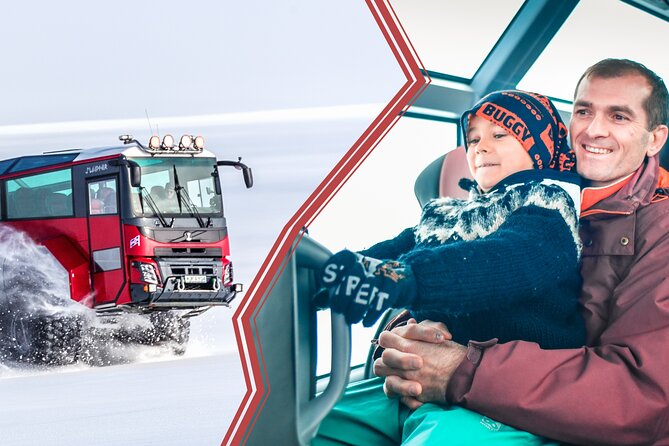 Red Glacier Monster Truck on Langjokull Glacier from Gulfoss - Glacier Café moments: hot drinks, Kleina, and glacier water