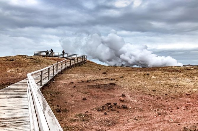Reykjanes Peninsula Tour - Gunnuhver Hot Springs: the steam you can see from far away